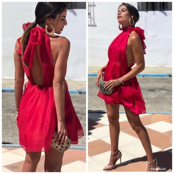 organza mini dress zara